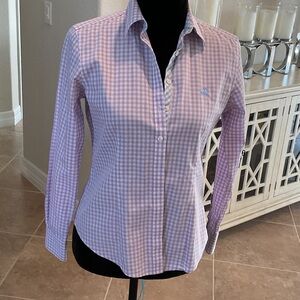 346 Brooks Brothers button down check top, size 4P